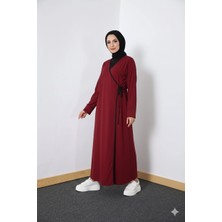 Defka Kruvaze Yandan Bağlamalı Düz Renk Kadın Namaz  Elbisesi