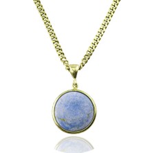 925 Ayar Turkuaz Taşlı Gümüş Kolye 45 cm Kadın Masaliko