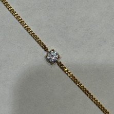 Masaliko Tektaş Gümüş Bileklik Ms3289, 925 Ayar Kadın gümüş Bileklik, Altın Kaplama