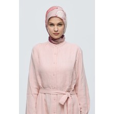 Modakaşmir Şakayık Desen Bambu Eşarp - Somon