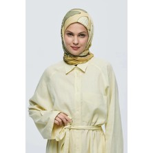 Modakaşmir Şakayık Desen Bambu Eşarp - Safran