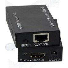 Anunnaki Hdmı Ethernet Extender Uzatıcı Cihaz RJ45 CAT5E Cat6 Full Hd 1080P 3D Alıcı Verici 1 Çift