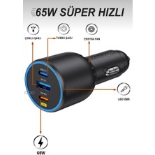 Kensa 100 Watt Type-C + Usb-A Araç Şarj Aleti iPhone & Android & Notebook Araç Içi Şarj Cihazı