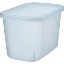 IKEA Rykta Kapaklı Kutu Şeffaf Gri Mavi 12 x 18 x 12 cm 1.5 Lt