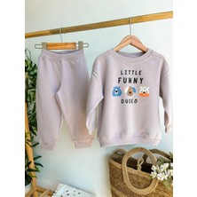Little Funny Dudes Baskılı Bebek Takım – Sweatshirt & Eşofman Altı