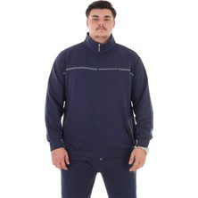 Maruf Shop Erkek Büyük Beden 154 Kiloya Kadar Uygun Bedenli 2 Iplik Dik Yaka Fermuarlı Eşofman Takımı