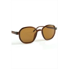 Zero Nrzsnt Oval Kahverengi Renkli Güneş Gözlüğü-Kahverengi