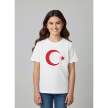 Secret Touch Çoçuk Kız-Erkek Ay Yıldızlı Türk Bayraklı Kısa Kol T-Shirt