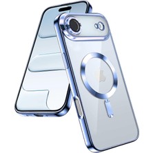 Teknomoda Apple iPhone 17 Air Kılıf Kamera Lens Korumalı Renkli Magsafe Şeffaf Silikon Mavi