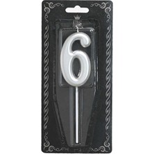 Rakam Mum 6 Numara Gümüş
