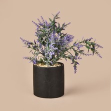 Objevi Lavanta Saksılı Yapay Çiçek - Mor - 29 cm