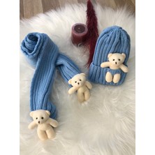 Diamondstar Kız Çocuk Ayıcıklı Atkı Bere Takımı 4/14 yaş