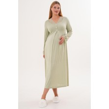 Mecit Pijama Mecit 6305 Yeşil Hamile Lohusa Gecelik
