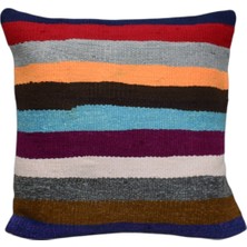 Zehra Abla Halı Yeni El Dokuma Dekoratif Kilim Kırlent Yastık Kılıfı 6486