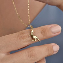 Nox Jewelry 14 Ayar Mikron Altın Kaplama Kanguru Figürlü Gümüş Kolye - CN00474