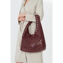 Zuna Siena Bordo Salaş Zımbalı Kadın Omuz, Kol ve El Çantası