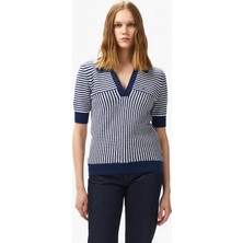 Nautica Kadın Lacivert Regular Fit Çizgili Triko 55S101T.4JN