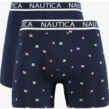 Nautica Erkek Lacivert Desenli 2li Boxer