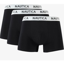 Nautica Erkek Siyah Düz Desenli Standart Fit Boxer 3lü Paket İçeriği ile Rahat Kullanım