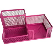 Gıpta Metal Masa Seti 3 Gözlü Organizer Pembe