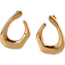 Masaliko Lui S 2 Halka Gümüş Küpe MS3720, 925 Ayar Gümüş Kadın Küpe, Ithal Ürün, Altın Kaplama