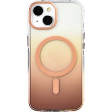 Techno Guru iPhone 14 Renk Geçişli Şeffaf Sert Toros Premium Magsafeli Kapak