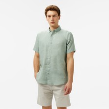 Nautica Erkek Yeşil Classic Fit Keten Gömlek W55100T.3HP