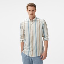 Nautica Erkek Mavi Classic Fit Çizgili Gömlek W55405T.4N9