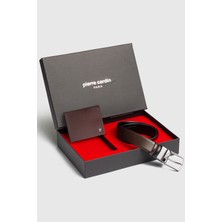 Pierre Cardin-Set 8- % 100 Hakiki Deri Özel Hediye Kutulu  Damat Kemer Cüzdan Çeyiz Seti
