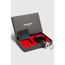 Pierre Cardin-Set 8- % 100 Hakiki Deri Özel Hediye Kutulu  Damat Kemer Cüzdan Çeyiz Seti