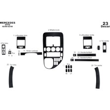 Mars Cockpit Design Mercedes Vito Panelvan Konsol-Torpido Kaplama 1996-1999 23 Parç Siyah Karbon
