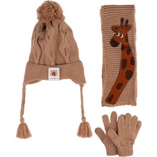 Benitto Kids Kitti 1-4 Yaş Erkek Bebek & Çocuk Atkı Bere Eldiven 3'lü Takım