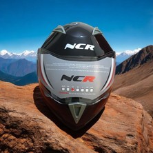 NCR-158 Çene Açılır Gözlüklü E-Ce Belgeli Kask Parlak Siyah