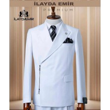 İlayda Emir Beyaz Kruvaze Erkek Takım
