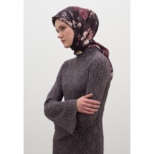 Fresh Mıdnıght Rose Desen Pamuklu Viskon Eşarp Bordo