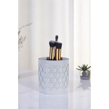 Evene Makyaj Organizeri Makyaj Fırçalığı Makyaj Organizer Düzenleyici Altın Renk Model 81