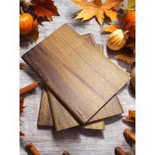 FourForce Woodart Iroko Tek Parça - Yekpare - Masif Doğal Ağaç Ahşap Büyük Boy 40 x 27,5 cm Kesme Tahtası