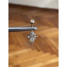 Rupen Kraft 316 L Cerrahi Çelik Yuvarlak Zirkon Taşlı Model Göbek Piercingi