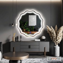 Lumora Mirror Design Zavira Beyaz Led'li Lazer Kumlamalı Lavabo & Banyo Aynası (Dokunmatik Sensörlü)