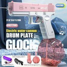 Oein 20EKTRIKLI Su Tabancası Oyuncak M416 Su Tabancası Elektrikli Glock Su Tabancası Tam Otomatik Atış Oyuncak Açık Plaj Oyuncak Çocuk Hediye Renk: Pink-B (Yurt Dışından)