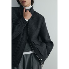 Suud Collection Füme Alder Kaşe Bomber Ceket