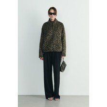 Suud Collection Kahverengi Leo Oversize Fermuarlı Ceket