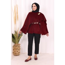 Bym Fashion Atkı Detay Panço 70061 Bordo