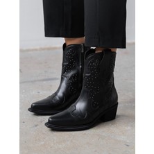 Ece'nin Butiği Vulya Siyah Hakiki Deri Kadın Bot