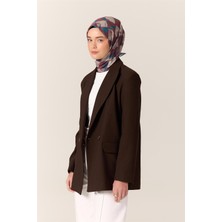 Silk Home İnce Pamuk Soft Eşarp Turkuaz-Gül Kurusu Desenli Kaymaz Dokulu Tok Duruşlu 90x90