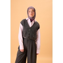 Silk Home İnce Pamuk Soft Eşarp Violet Koyu Vizon Krem Pembe Desenli Kaymaz Dokulu Tok Duruşlu 90x90