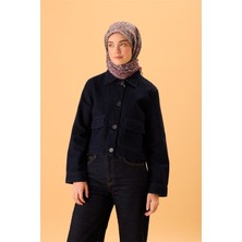 Silk Home İnce Pamuk Soft Eşarp Gül Kurusu Bordo Koyu Vizon Desenli Kaymaz Dokulu Tok Duruşlu 90x90