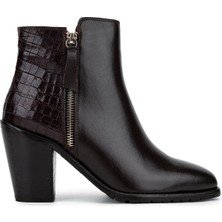 Tamer Tanca Kadın Hakiki Deri Kahverengi Klasik Bot 33 9515 Bn Bot SK25-26 Kahve Derı/kroko