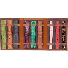 Gp Iguana Hakiki Deri, El Yapımı, Saat Kordonu Taşıma Çantası, Antik Kahve