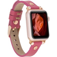 Gp Iguana Apple Watch Uyumlu Deri Kordon 38-40-41MM Rt Cp4 Fuşya
